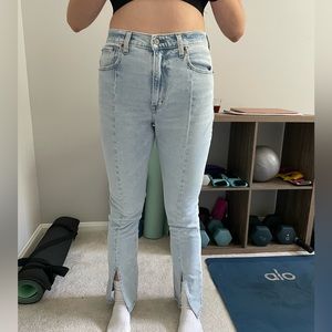 NWT Abercrombie light wash slit jeans